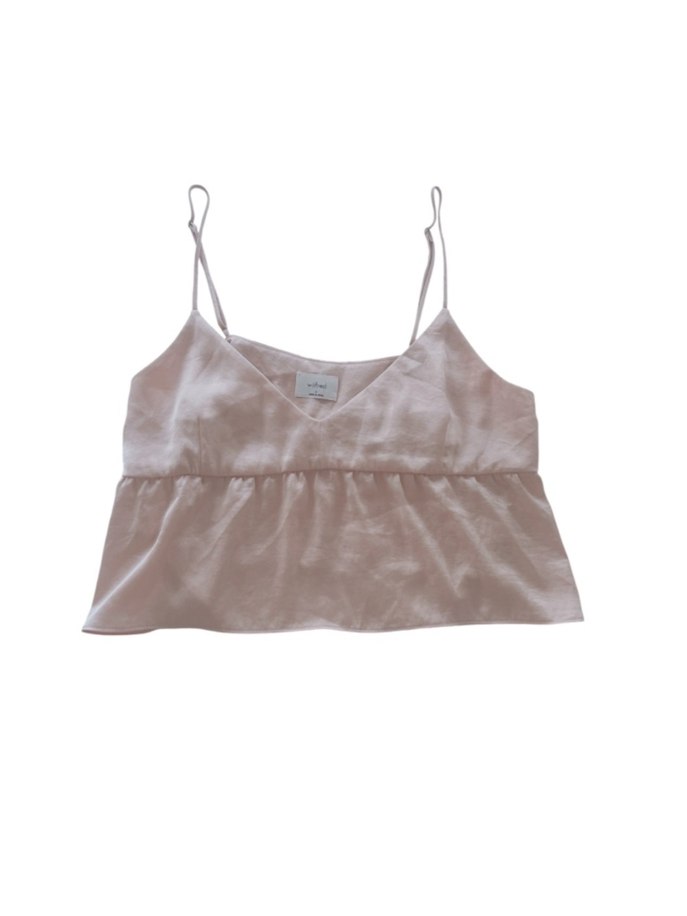 Aritzia Pale Pink Satin Lover Camisole Babydoll Tank Top in size Small - Picture 4 of 6